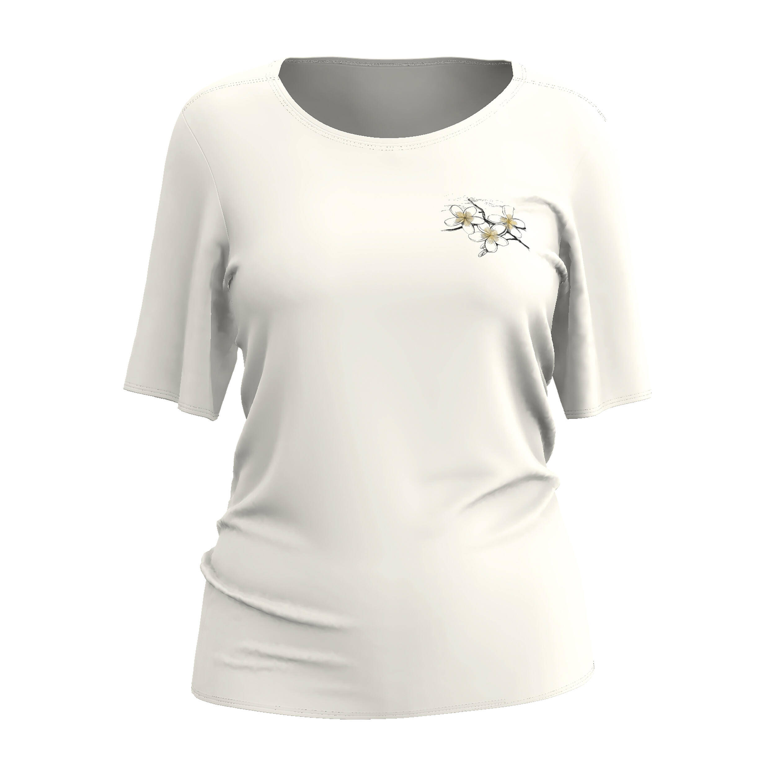 Women’s surfing short sleeve UV-protection t-shirt - Malou Paradise white