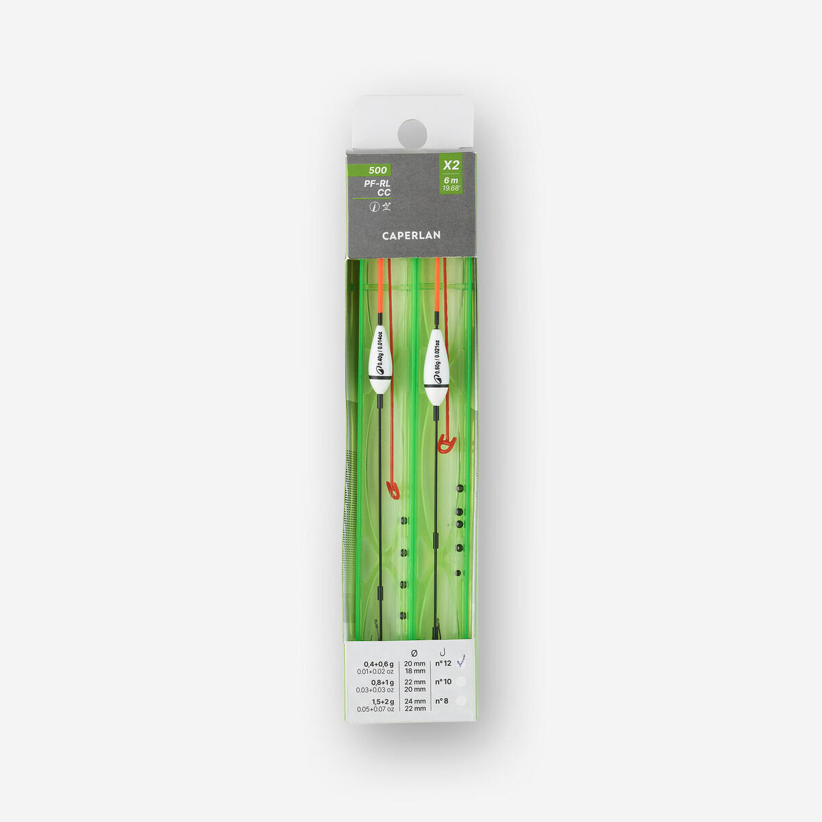 LOT DE 2 LIGNES MONTEES POUR LA PECHE EN CARPODROME PF- RL 500 CC KIT 0,4g 0,6g