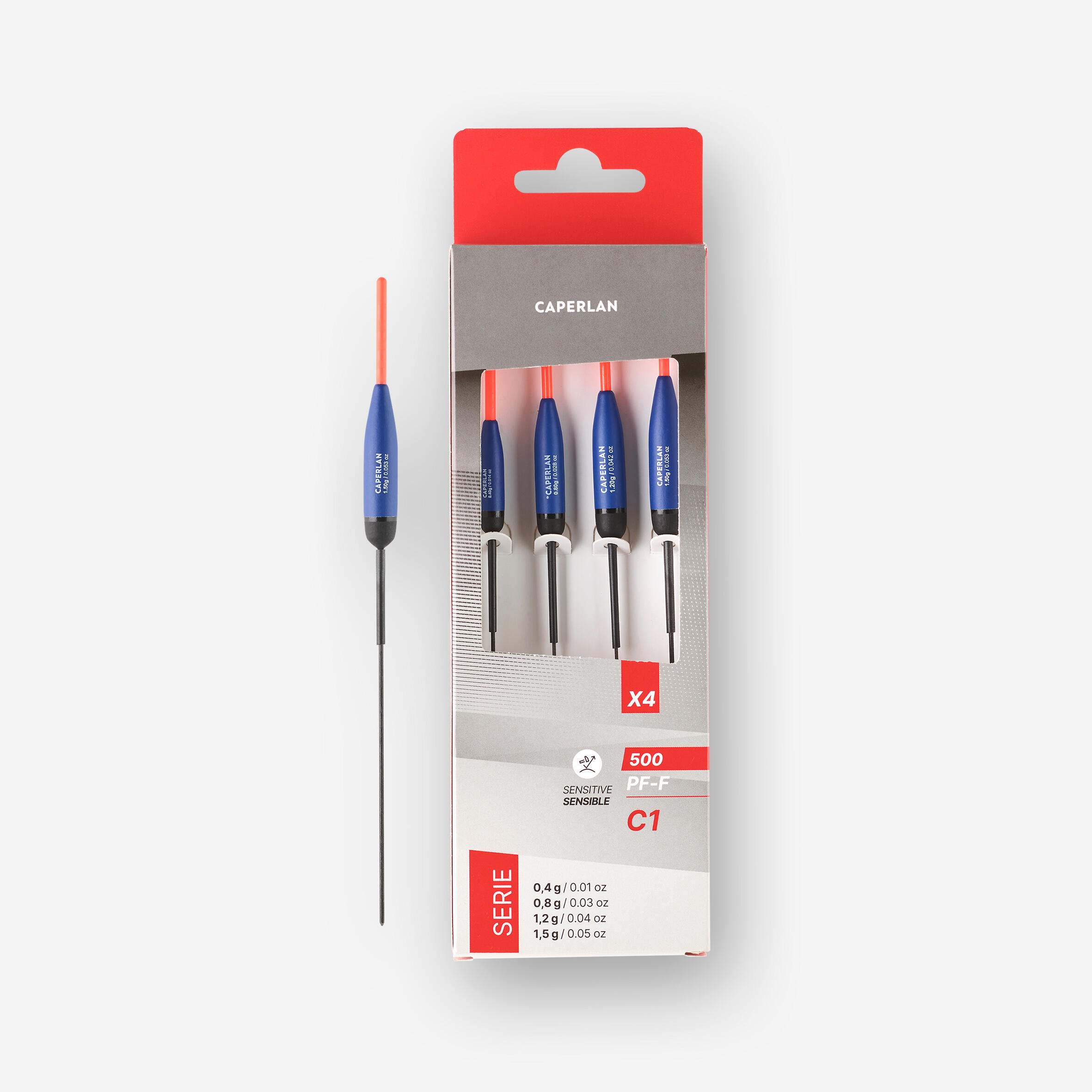 Boia para pesca direta em canais pf-f500 c1 x4 - 0,4g, 0,8g, 1,2g, 1,5g