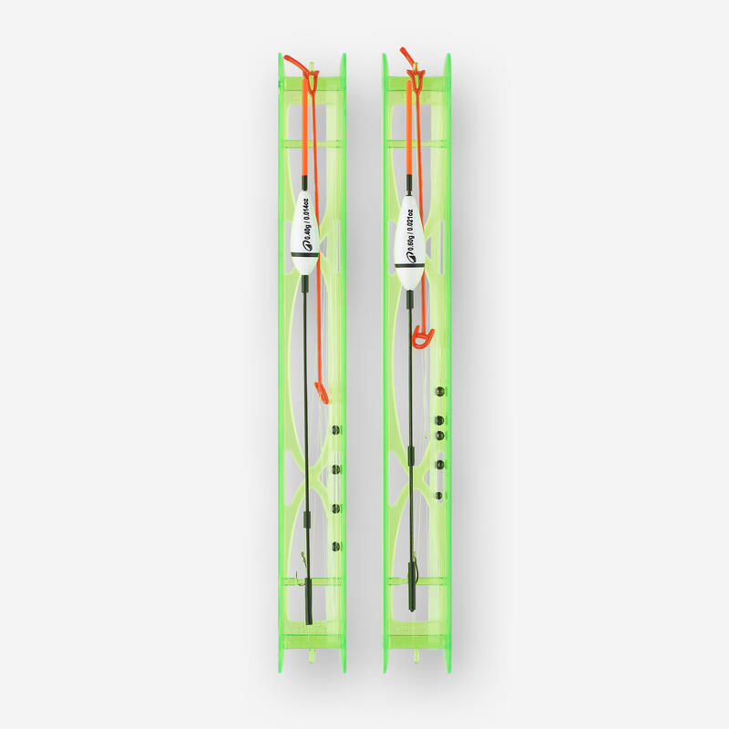 LOT DE 2 LIGNES MONTEES POUR LA PECHE EN CARPODROME PF- RL 500 CC KIT 0,4g 0,6g