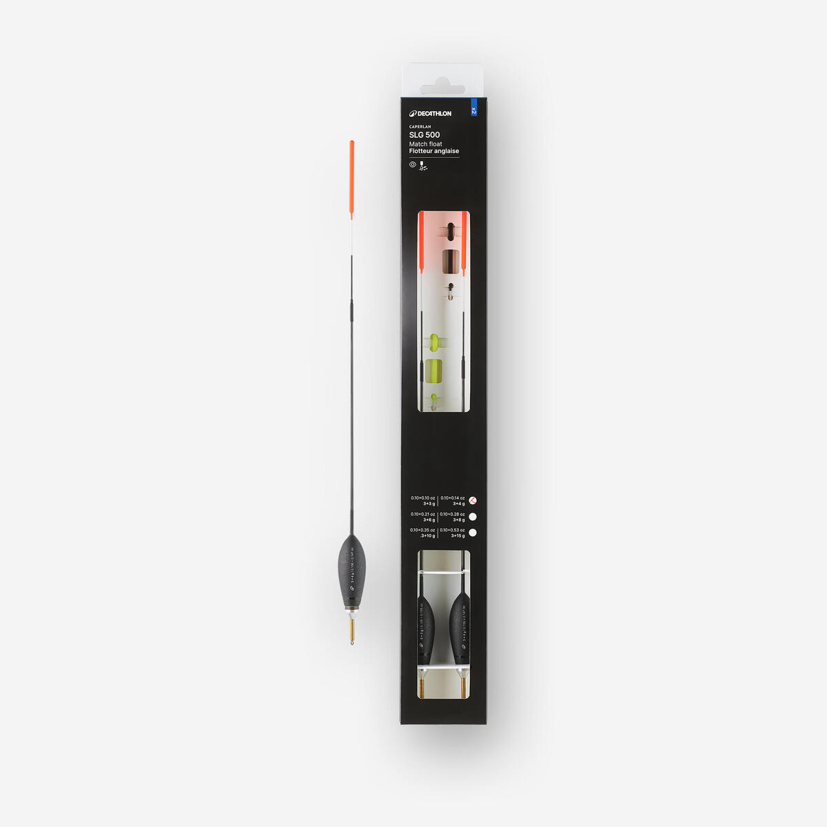 LOT DE 2 FLOTTEURS COULISSANTS POUR LA PECHE A L' ANGLAISE F 500 SLG 3+3g 3+4g