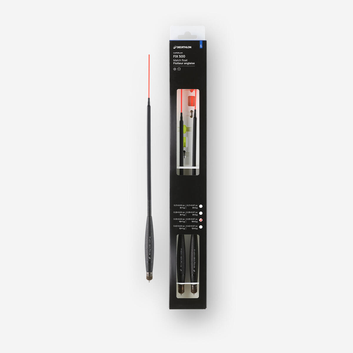 LOT DE 2 FLOTTEURS ANGLAIS  MTCH F 500 FIX 10+1g  10+2g