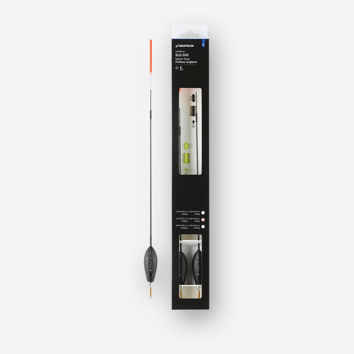 LOT DE 2 FLOTTEURS COULISSANTS POUR LA PECHE A L' ANGLAISE F 500 SLG 3+6g 3+8g