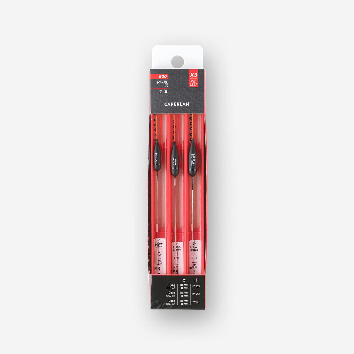 LOT DE 3 LIGNES MONTEES PF-RL900 R 1g 2g 3g POUR LA PECHE AU COUP EN RIVIERE