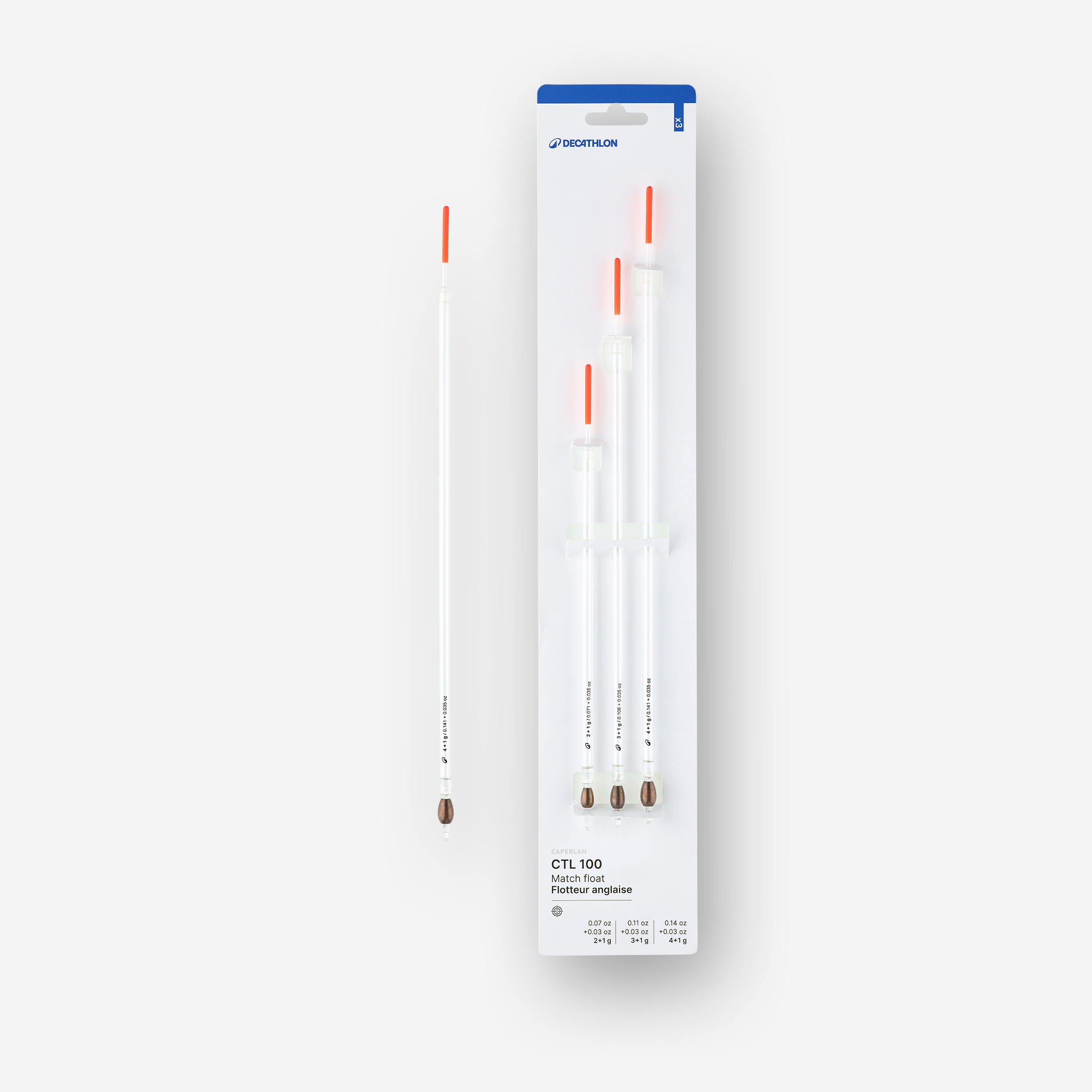 Set 3 plute de pescuit englezesc MATCH 100 CTL Translucide