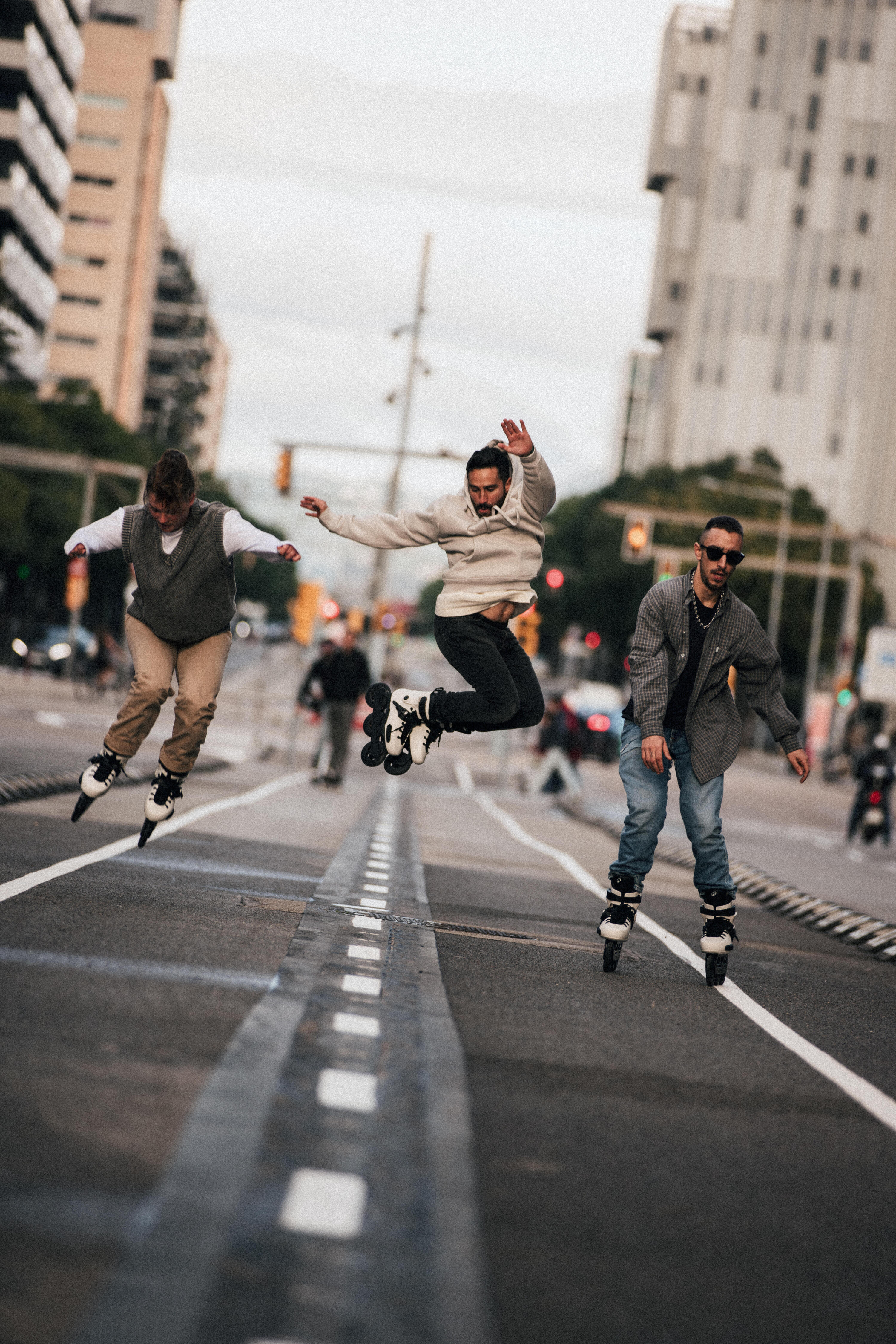 Inline-Skates mit 3 Rollen Freeskate Hardboot Erwachsene MF S 900 15/17