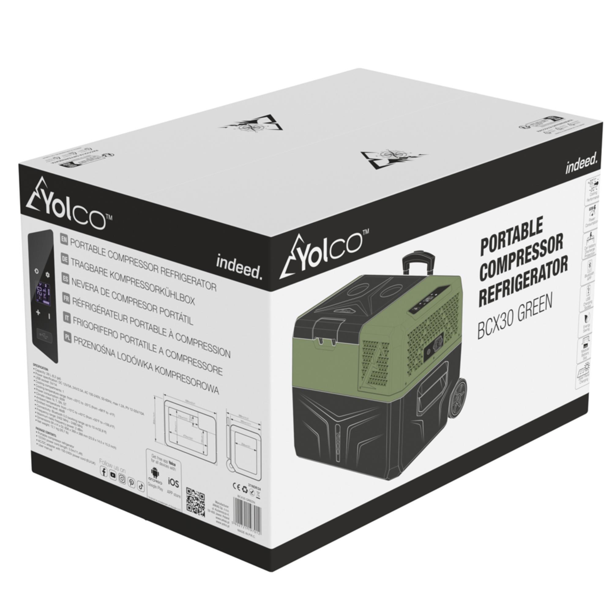 PRZENOŚNA LODÓWKA KOMPRESOROWA YOLCO BCX30 GREEN 19/20