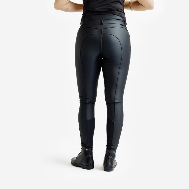 Pantalon călduros impermeabil echitație Kipwarm 500 Negru Damă