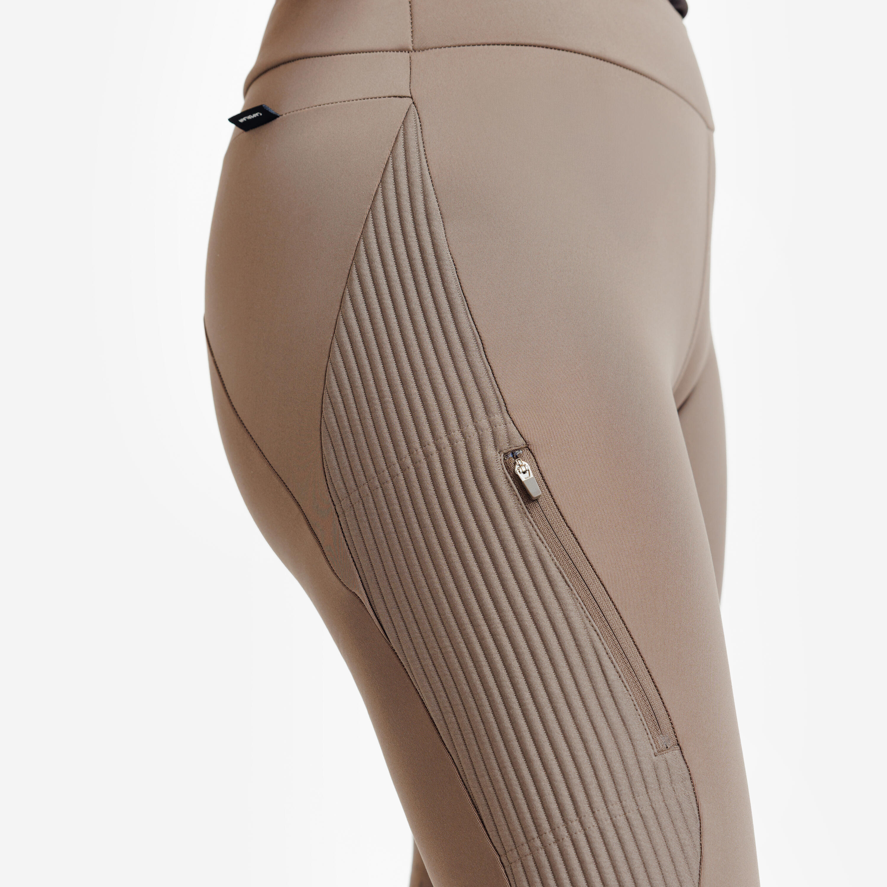 Legging d'équitation chaud avec basane en silicone femme 3/8