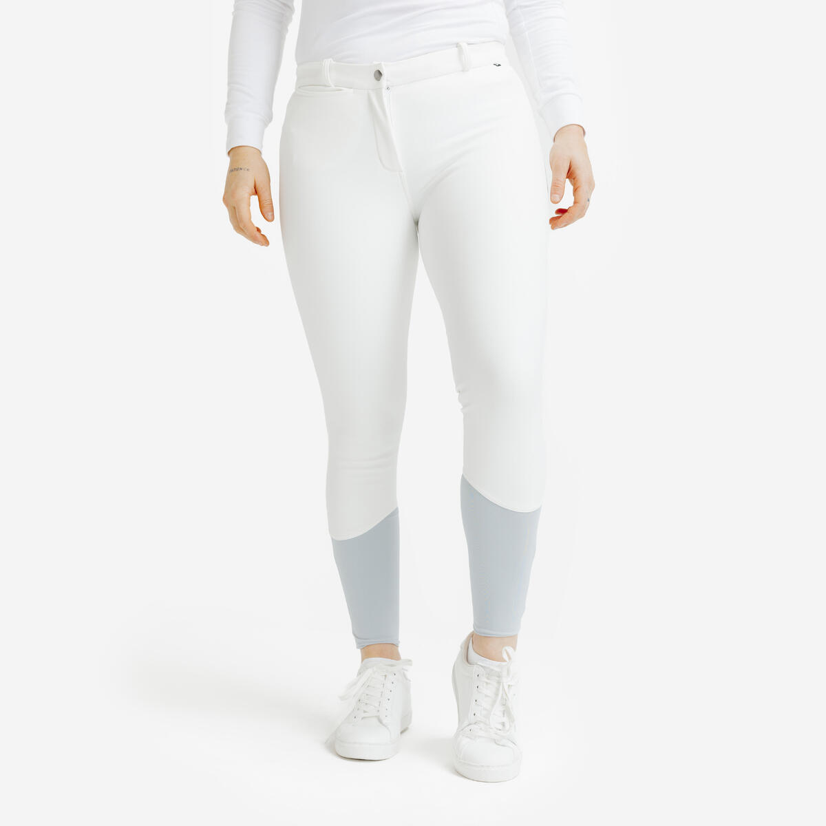 Pantalon de concours équitation kipwarm chaud et déperlant Femme - 500 blanc
