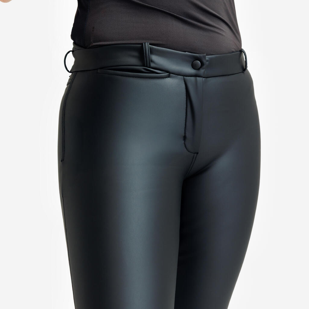 Pantalone za jahanje Kipwarm 500 vodootporne ženske - crne