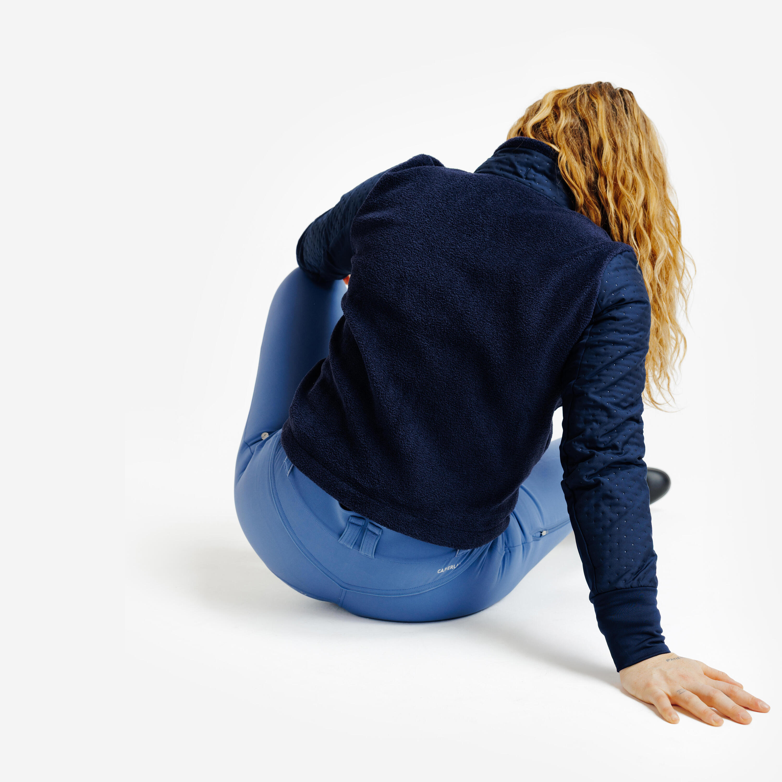 Warmer Reitsweater mit Reissverschluss für Damen – 500 blau schwarz 5/6