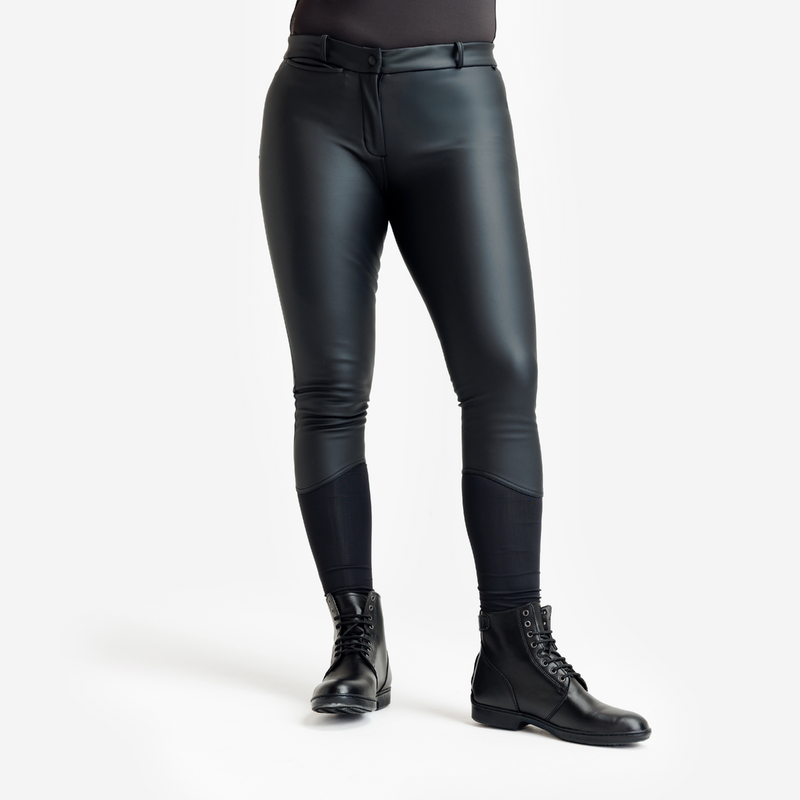 Pantalon équitation kipwarm chaud et déperlant Femme 500 noir