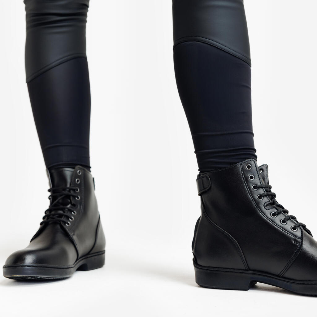 Pantalone za jahanje Kipwarm 500 vodootporne ženske - crne