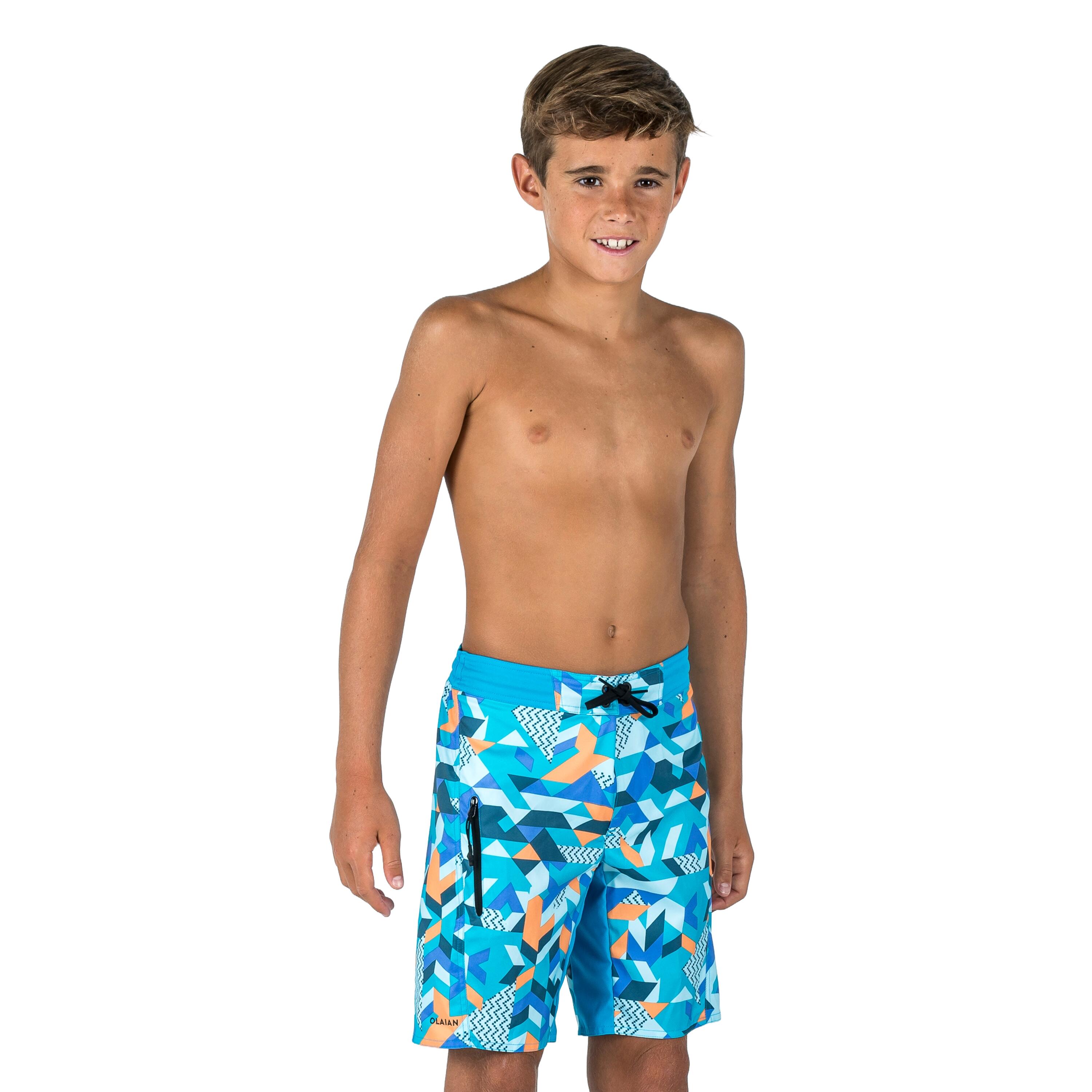 Boy's swim shorts 550 Softgeo blue