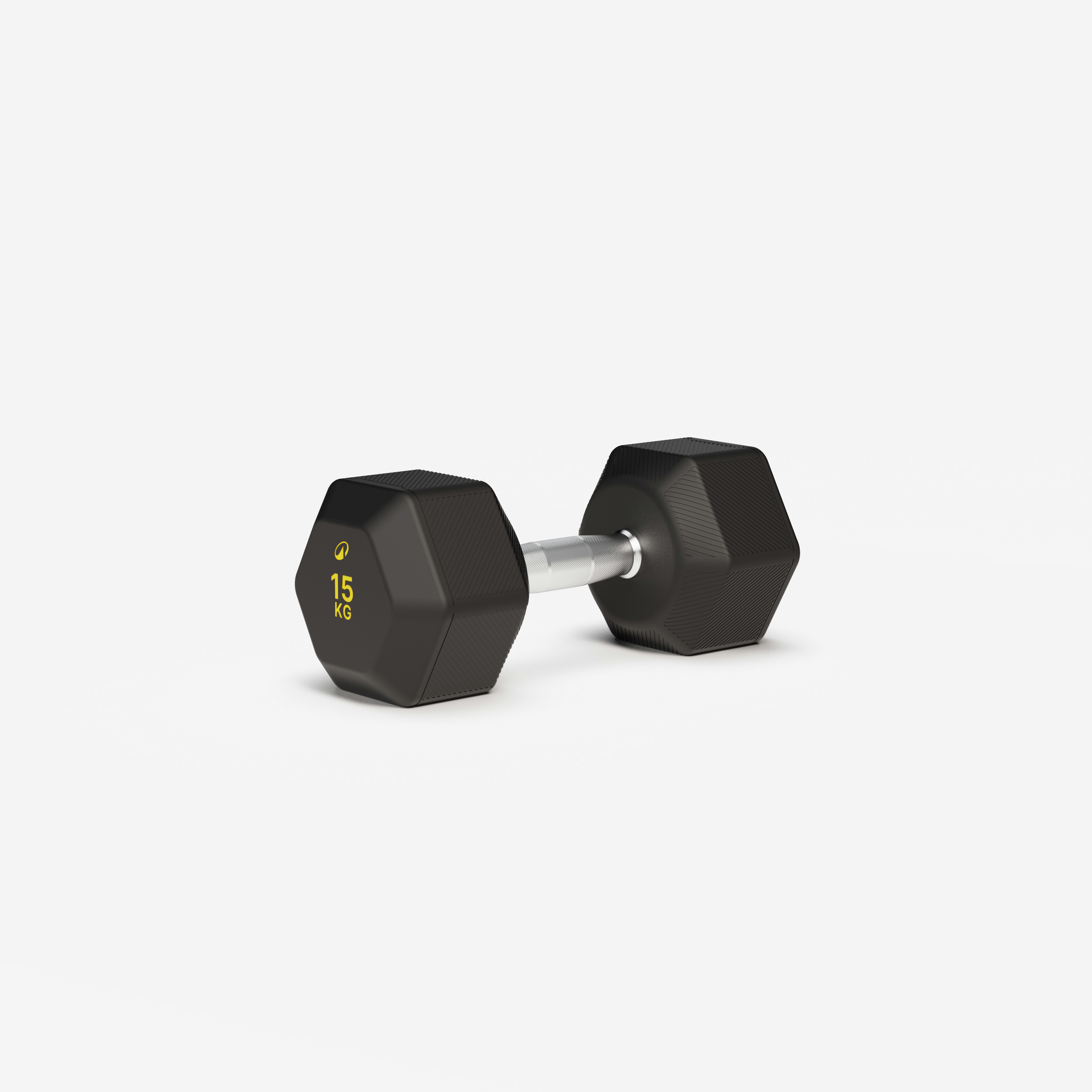 Haltère de crosstraining et musculation dumbbell hexagonale 15 kg, noir - CORENGTH