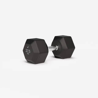 Cross Training and Weight Training 27.5 kg Hex Dumbbell - Black