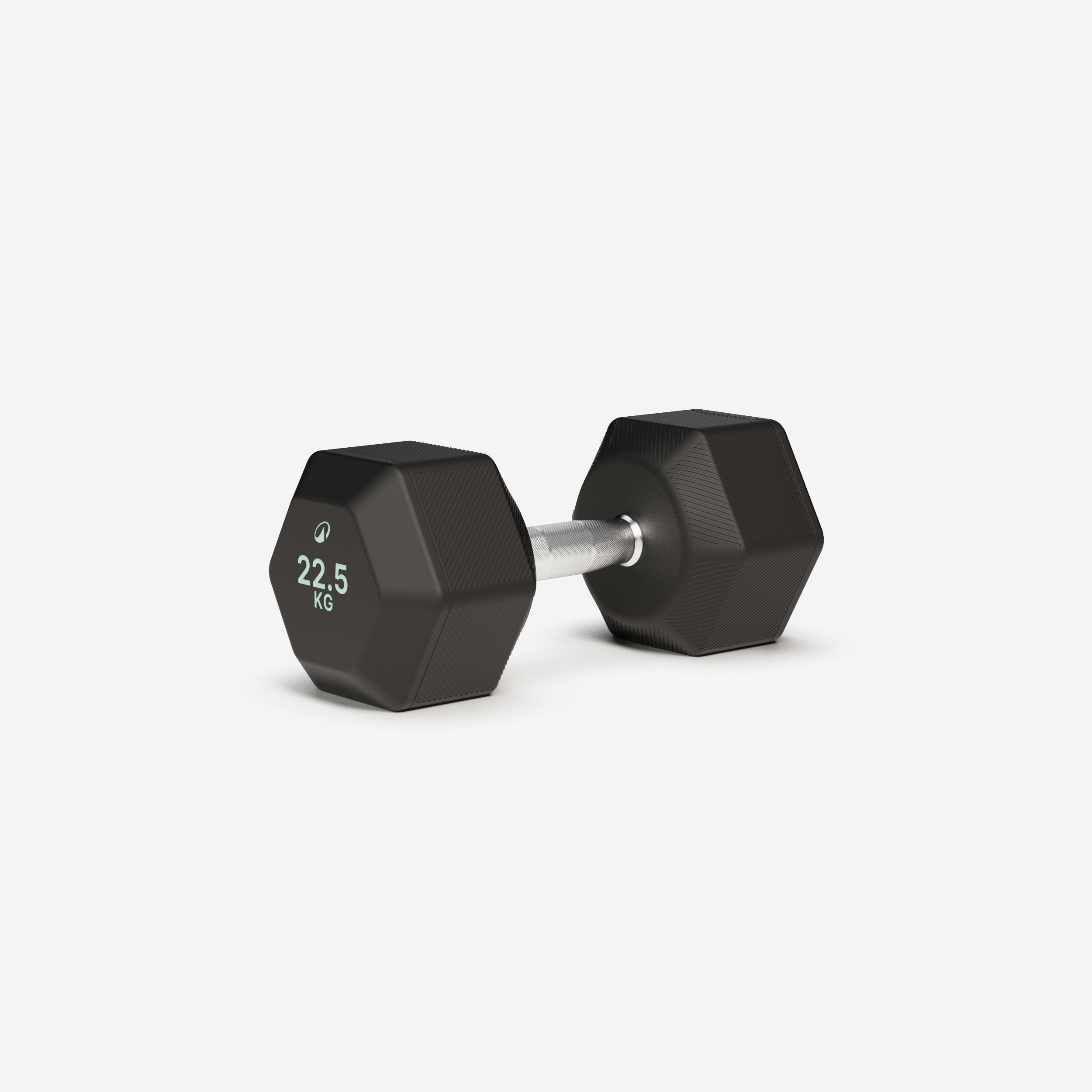 Haltère de crosstraining et musculation dumbbell hexagonale 22,5 kg, noir - CORENGTH