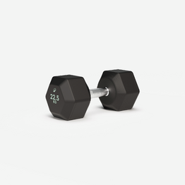 Haltère de crosstraining et musculation Dumbell hexagonale 22,5 kg, noir