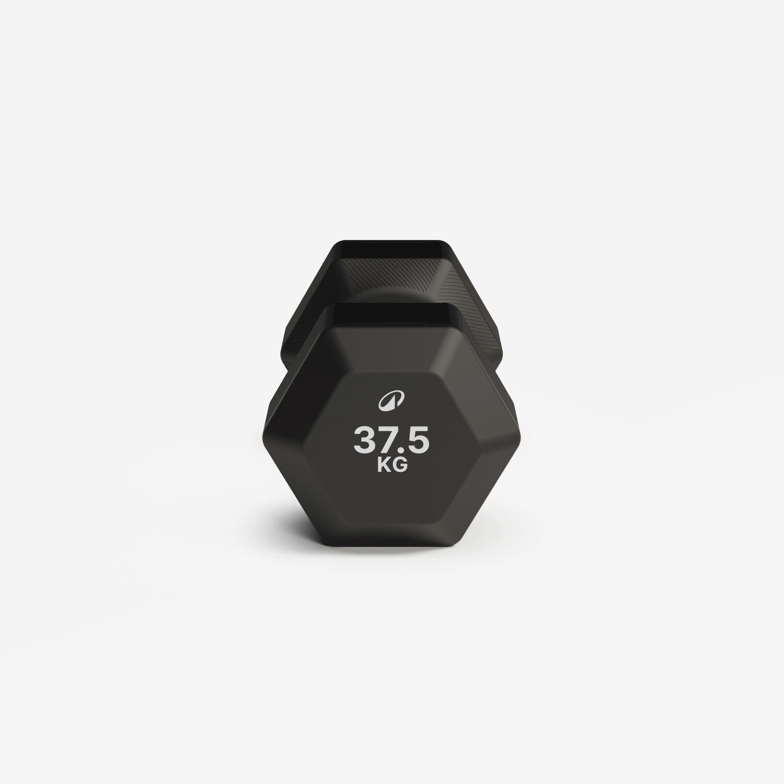 Manubrio palestra HEX DUMBBELL esagonale 37,5kg nero 4/5