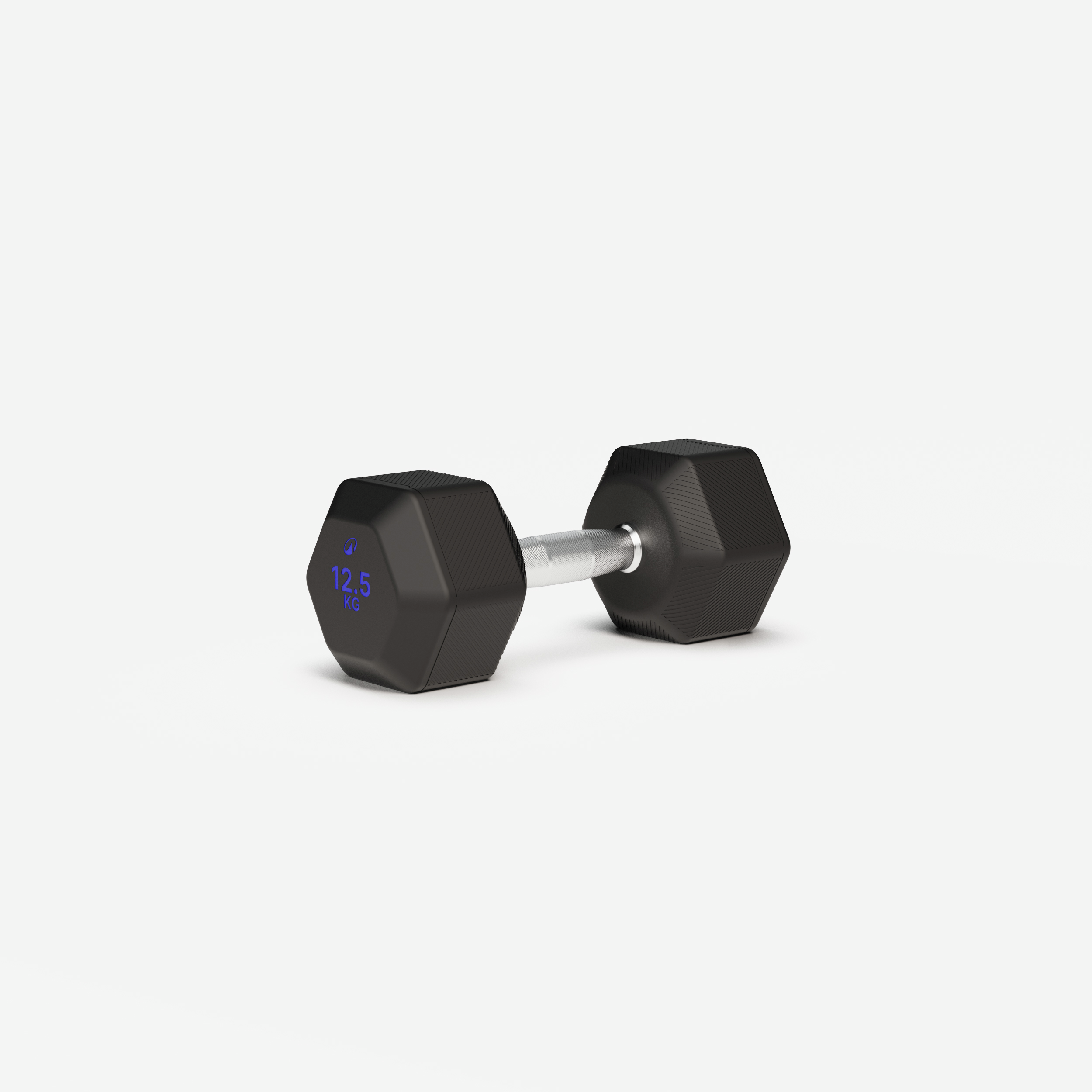 Haltère de crosstraining et musculation dumbbell hexagonale 12,5 kg, noir - CORENGTH