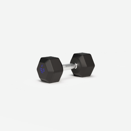 Haltère de crosstraining et musculation Dumbell hexagonale 12,5 kg, noir