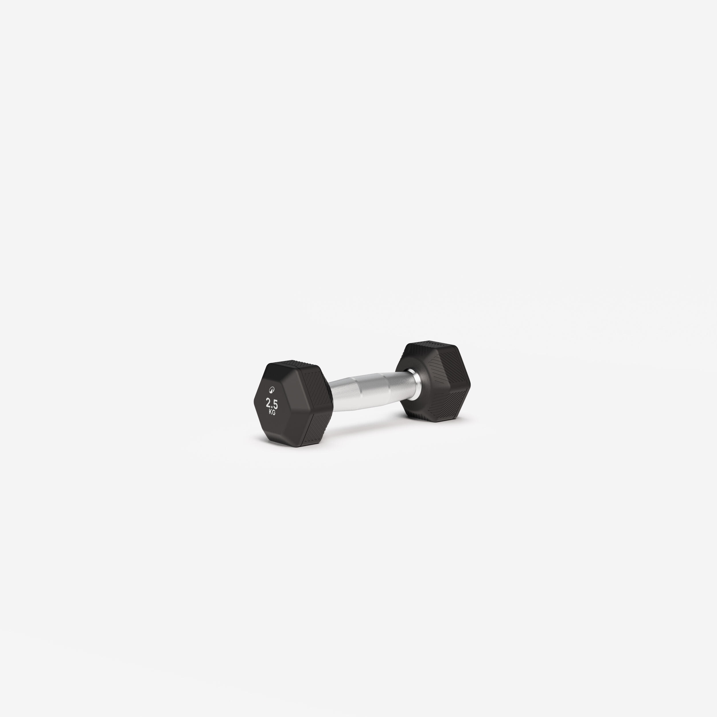 Ganteră hexagonală de crosstraining și bodybuilding Dumbell 2,5 kg Negru