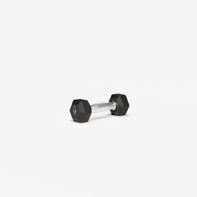 Manubrio palestra DUMBELL esagonale 25kg nero