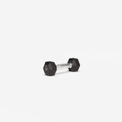 Haltère de crosstraining et musculation Dumbell hexagonale 2,5 kg, noir