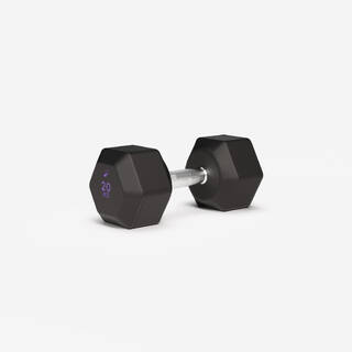 Cross Training and Weight Training 20 kg Hex Dumbbell - Black