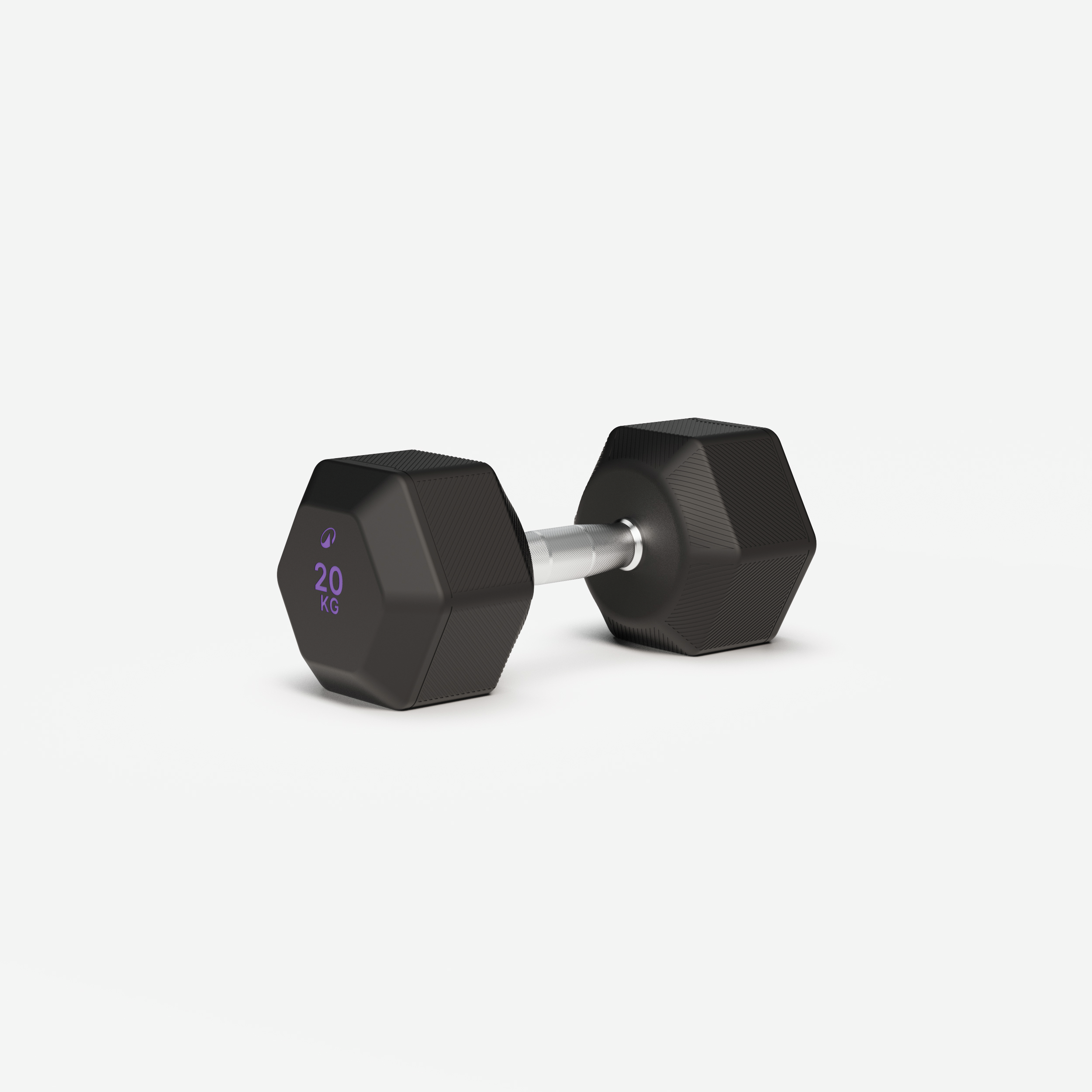 Haltère de crosstraining et musculation dumbbell hexagonale 20 kg, noir - CORENGTH