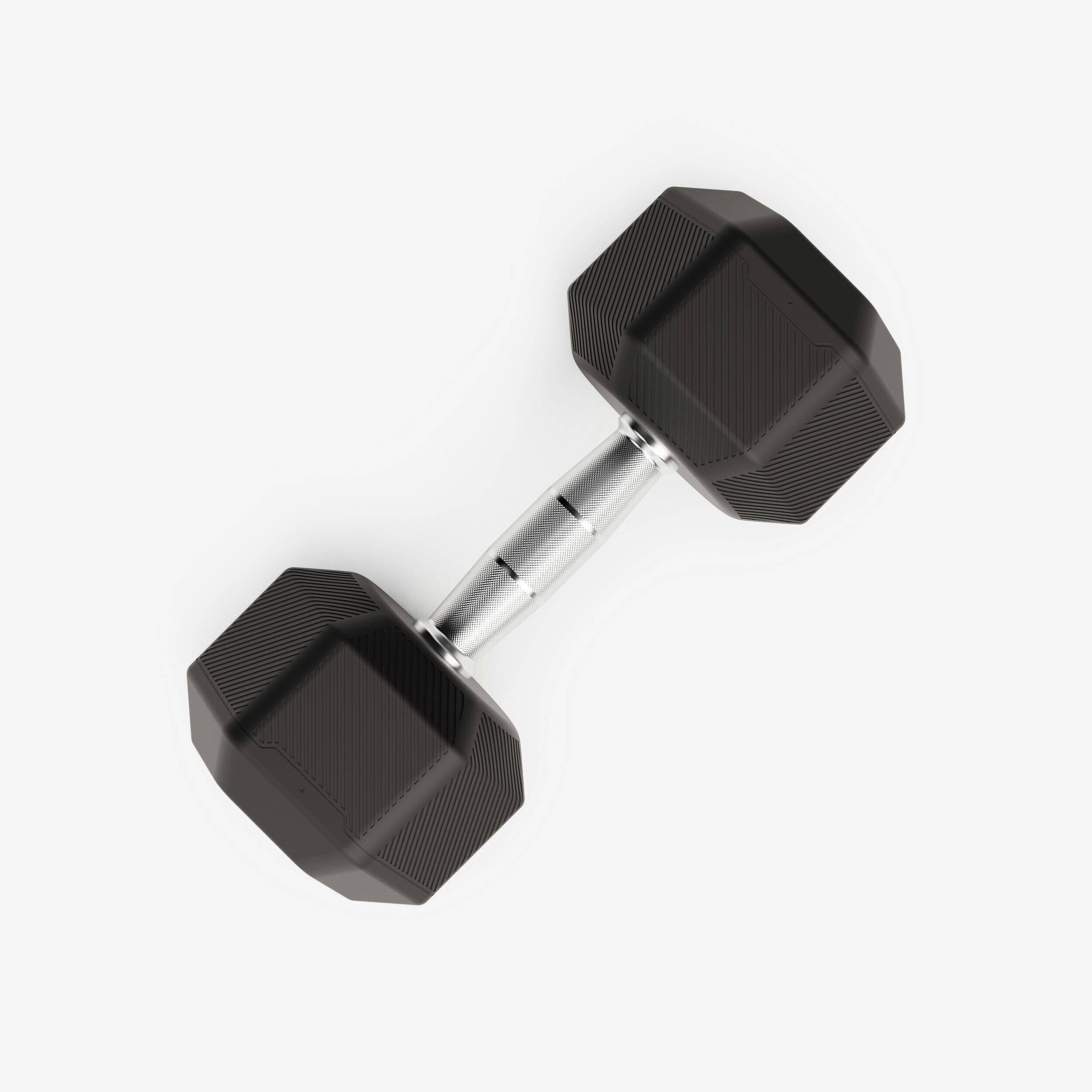 Cross Training and Weight Training 12.5 kg Hex Dumbbell - Black -  3
