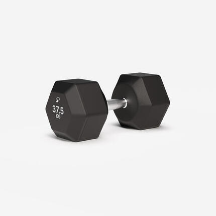 Haltère de crosstraining et musculation Dumbell hexagonale 37,5 kg, noir