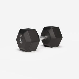 Mancuerna Crosstraining/Musculación Dumbbell Hexagonal Negro 40 kg