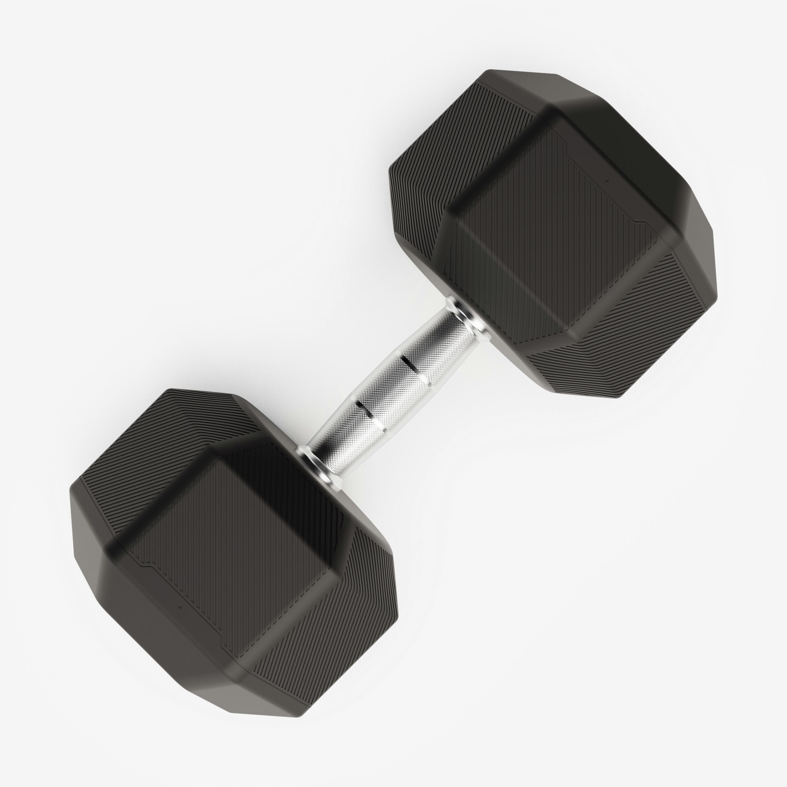 Manubrio palestra HEX DUMBBELL esagonale 30kg nero 2/5