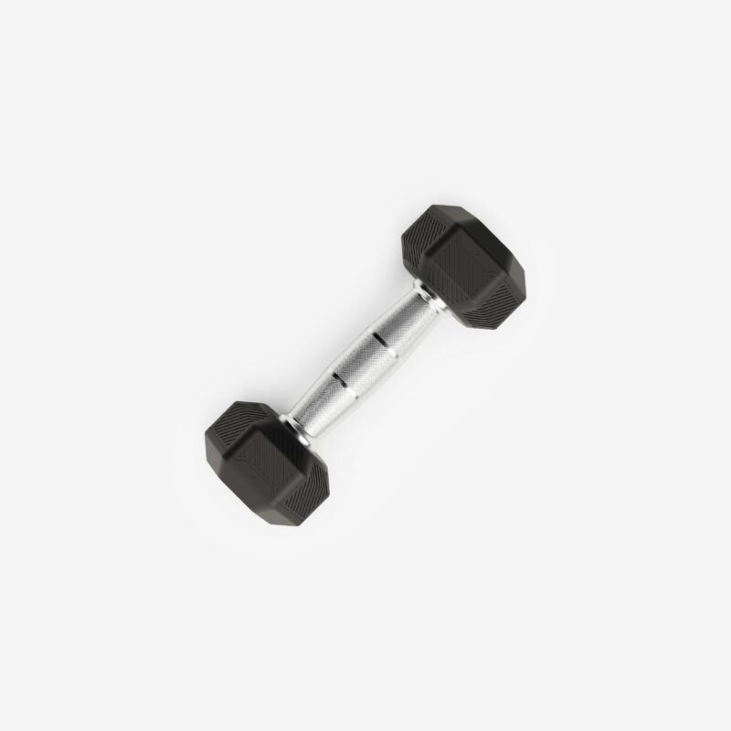 Ganteră de crosstraining și bodybuilding Dumbbell hexagonală 2,5 kg, negru