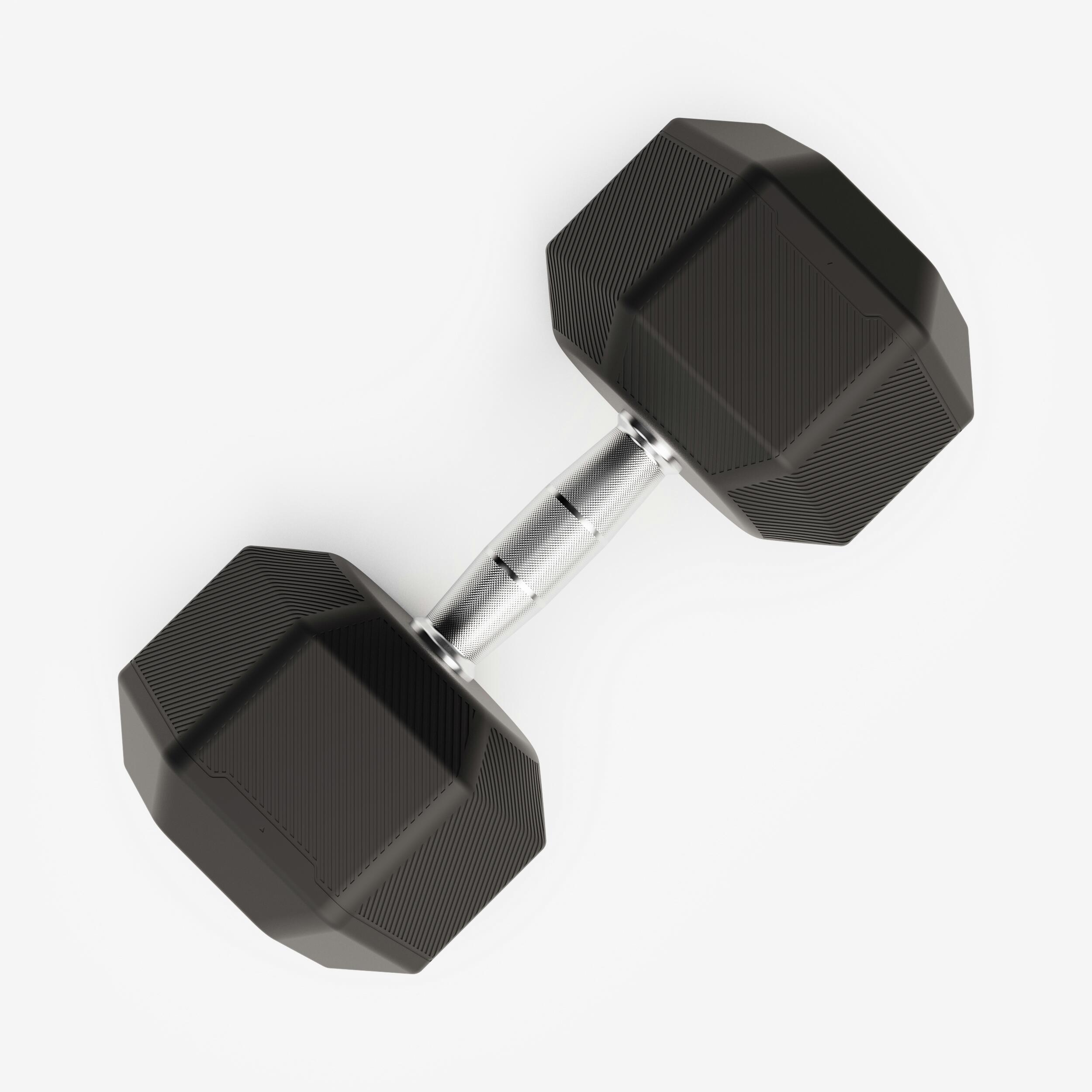 Haltere de Cross-training e Musculação Dumbbell Hexagonal 25 kg Preto 2/5