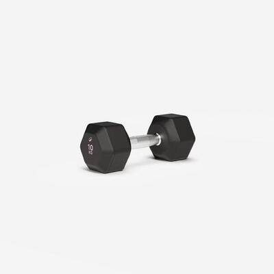 Manubrio palestra HEX DUMBBELL esagonale 10kg nero