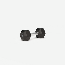 Haltère de crosstraining et musculation Dumbell hexagonale 7,5kg, noir