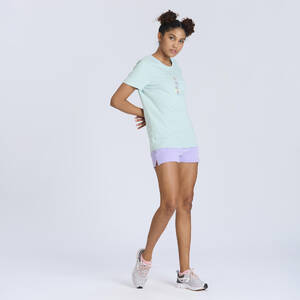 Women's Cotton Crew Neck Short Sleeved T-Shirt Run 500 - Celadon Green