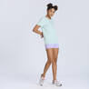 Women's Cotton Crew Neck Short Sleeved T-Shirt Run 500 - Celadon Green