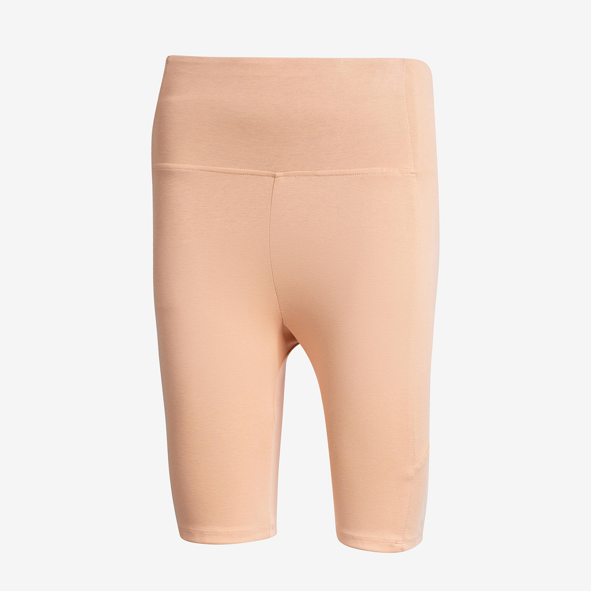 Women's Biker Shorts 500 with Phone Pocket -  Peach Orange