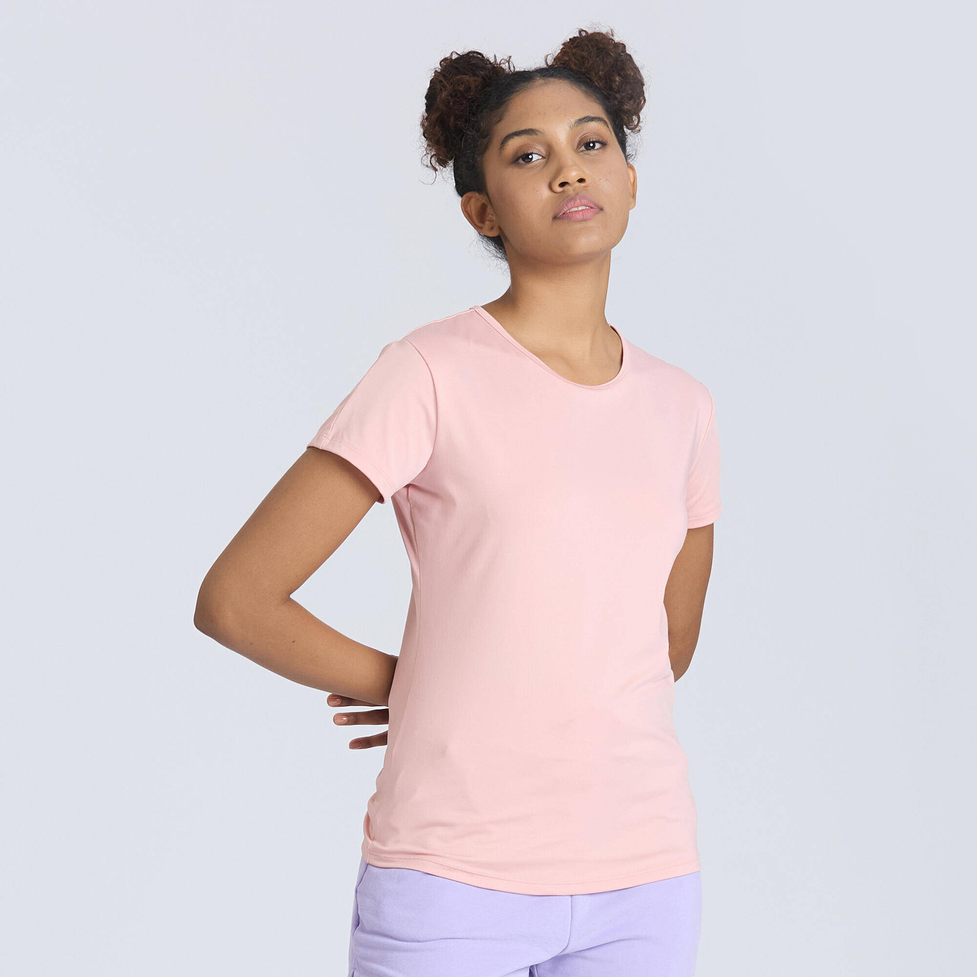 Women Gym T-Shirt Basic 100 - Sweet Pink