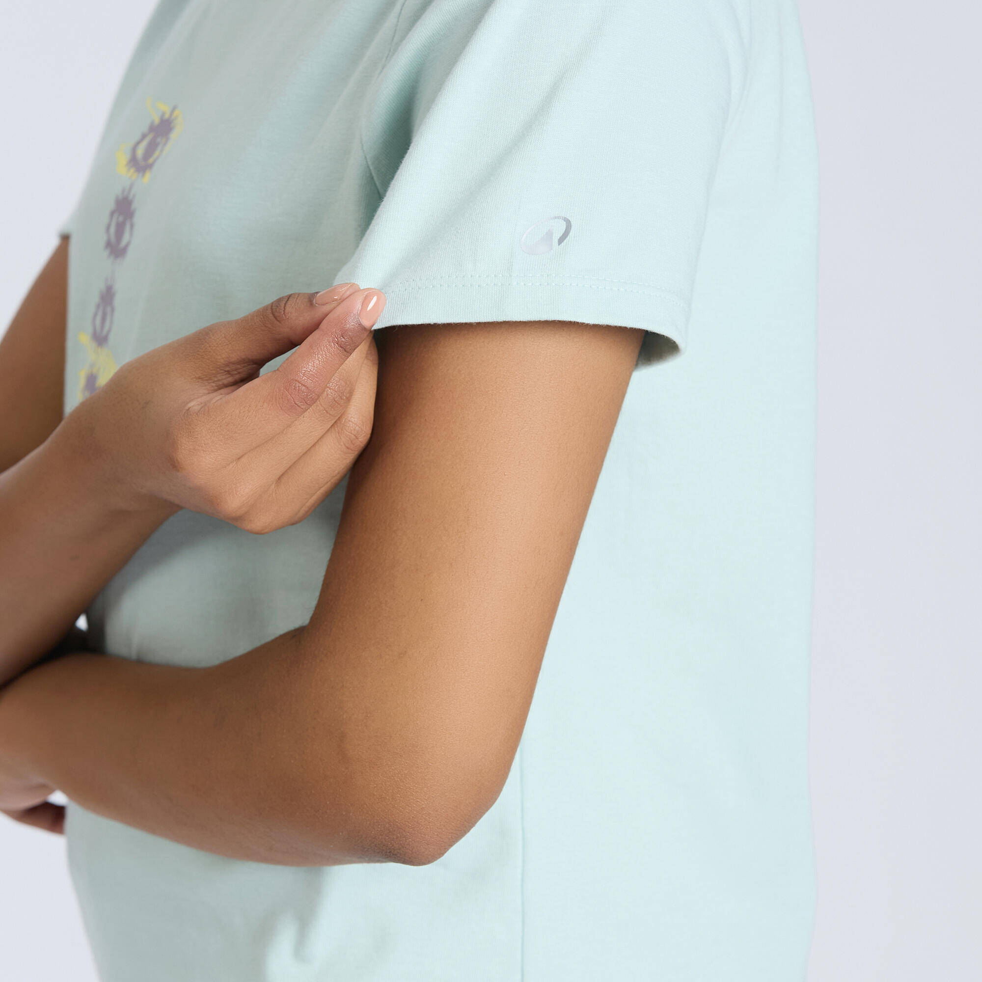 Women's Cotton Crew Neck Short Sleeved T-Shirt Run 500 - Celadon Green -  5