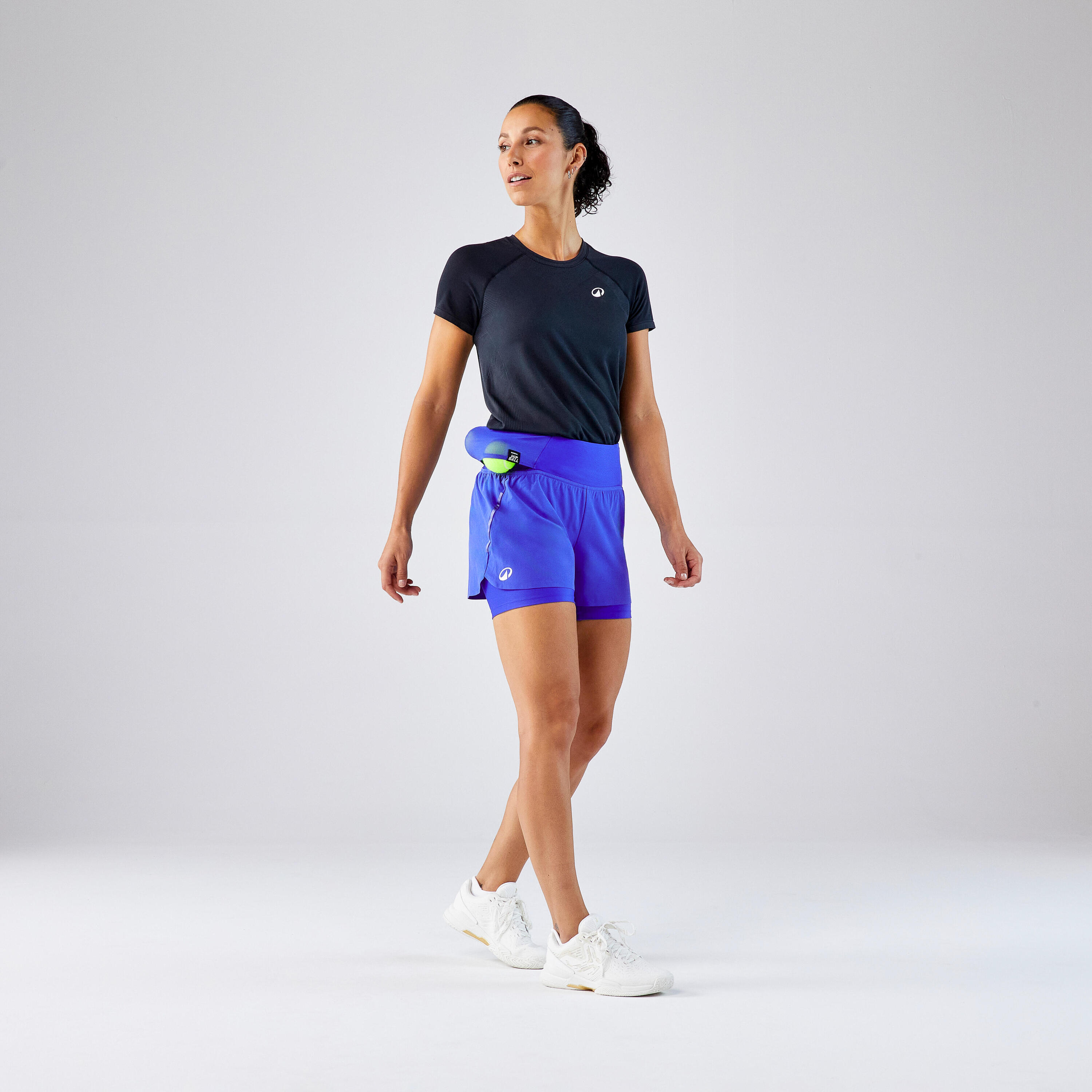 Pantaloncini tennis donna DRY HIP BALL blu 5/5