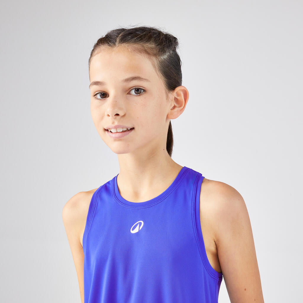 Roze majica bez rukava za devojčice za tenis DRY