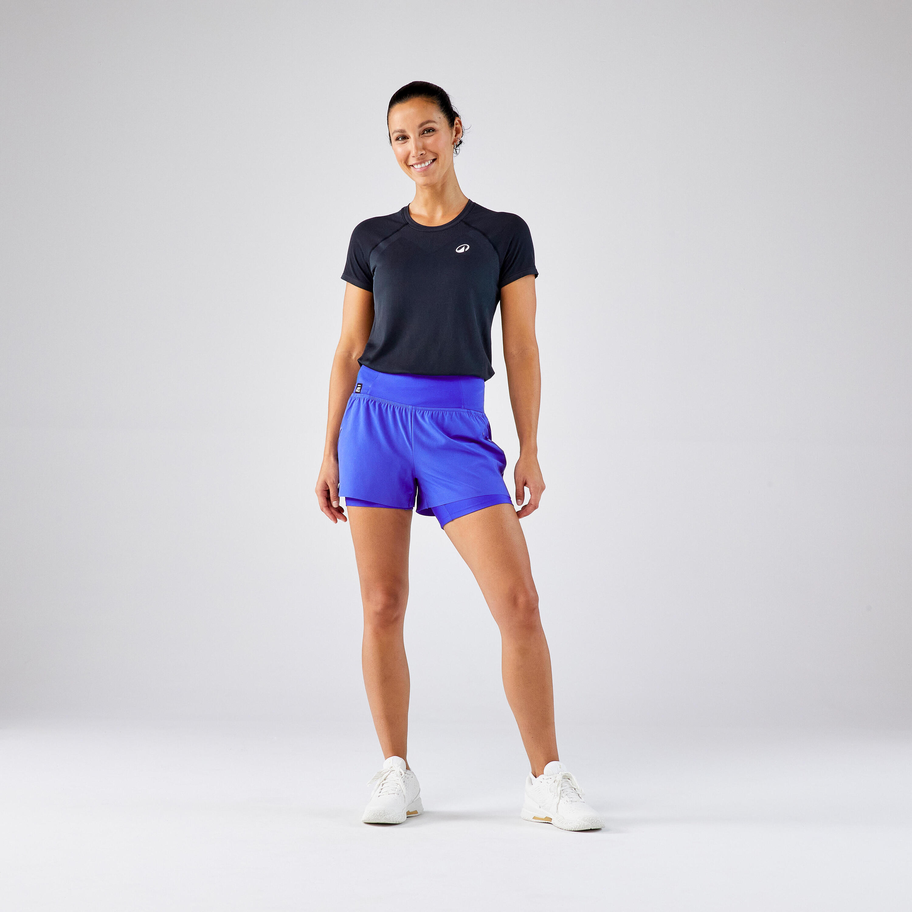 Pantaloncini tennis donna DRY HIP BALL blu 2/5