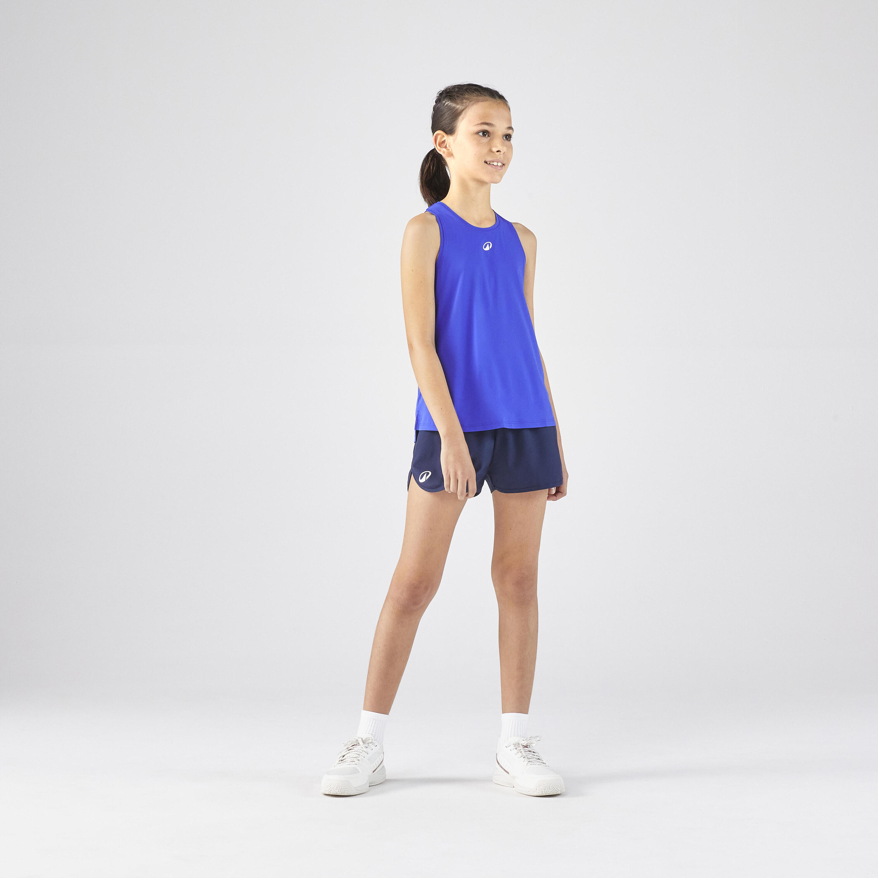 Tennistop Dry met ronde hals voor meisjes blauw 2/4