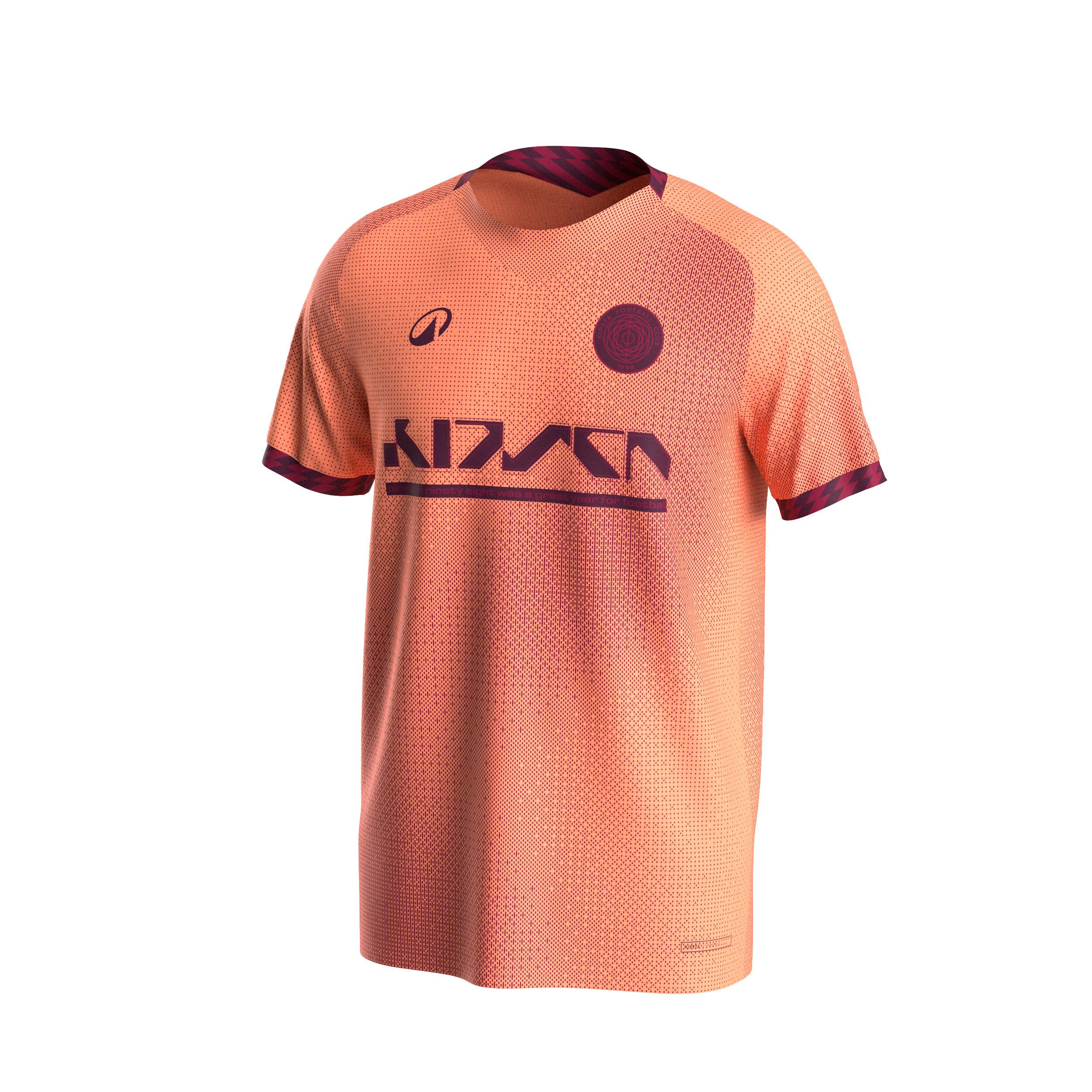 Adult Short-Sleeved Football Shirt Viralto II - Cherry/Peach