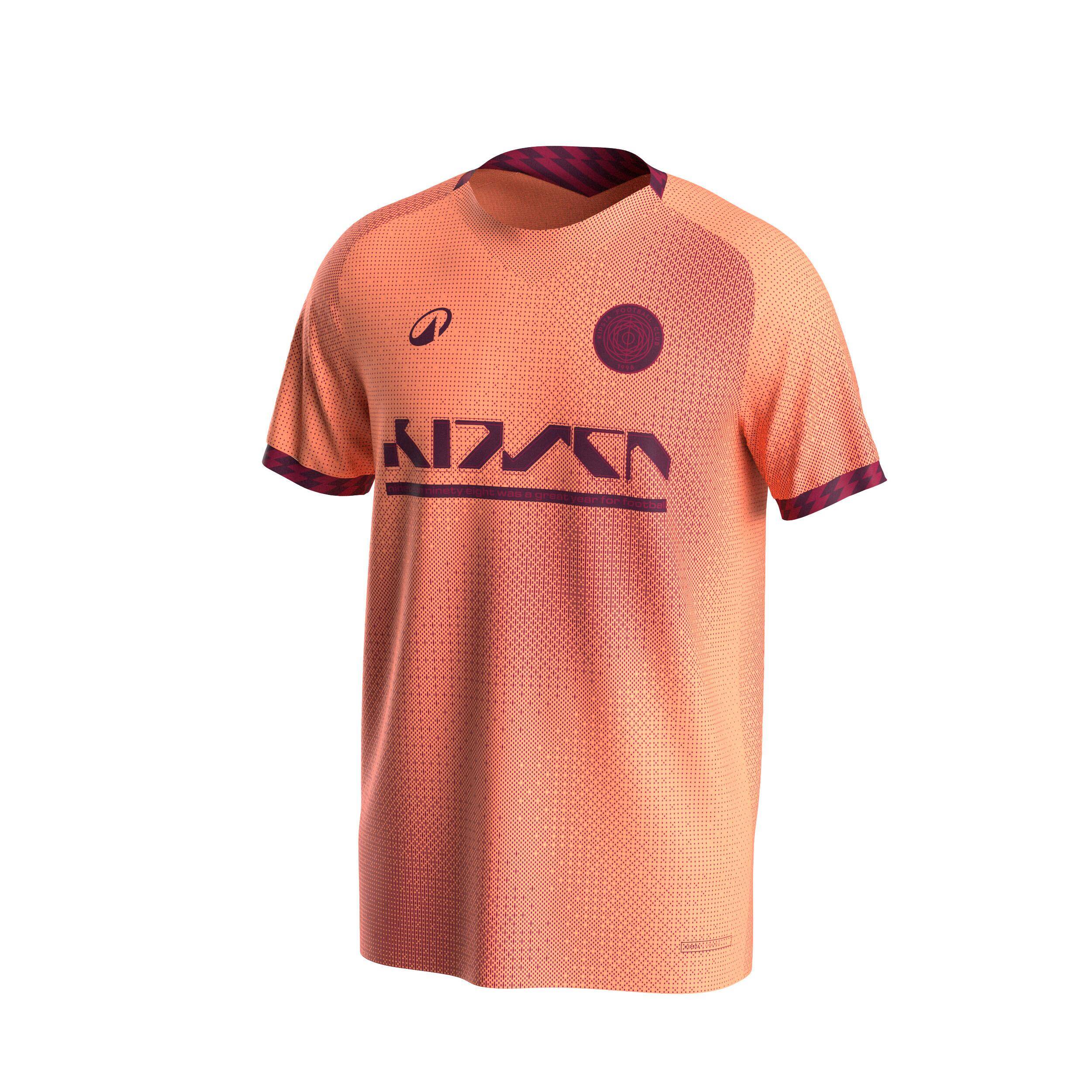 Adult Short-Sleeved Football Shirt Viralto II - Cherry/Peach